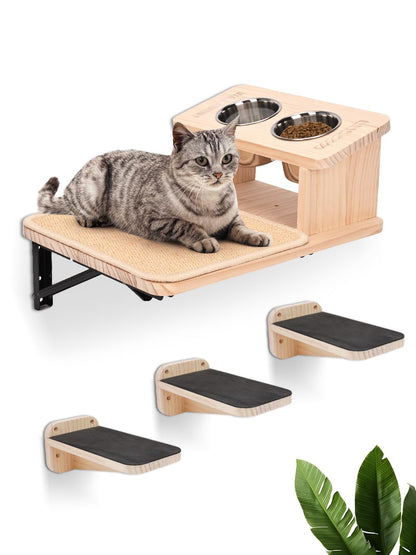Climb & Dine Cat Mounted Wall Station