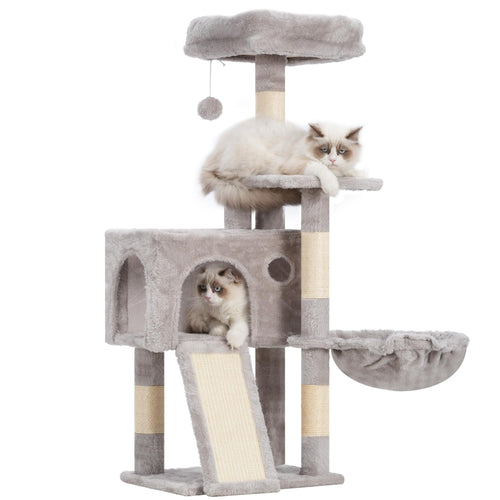 Cat Entertainment Tree with Hammock and Scratching Posts